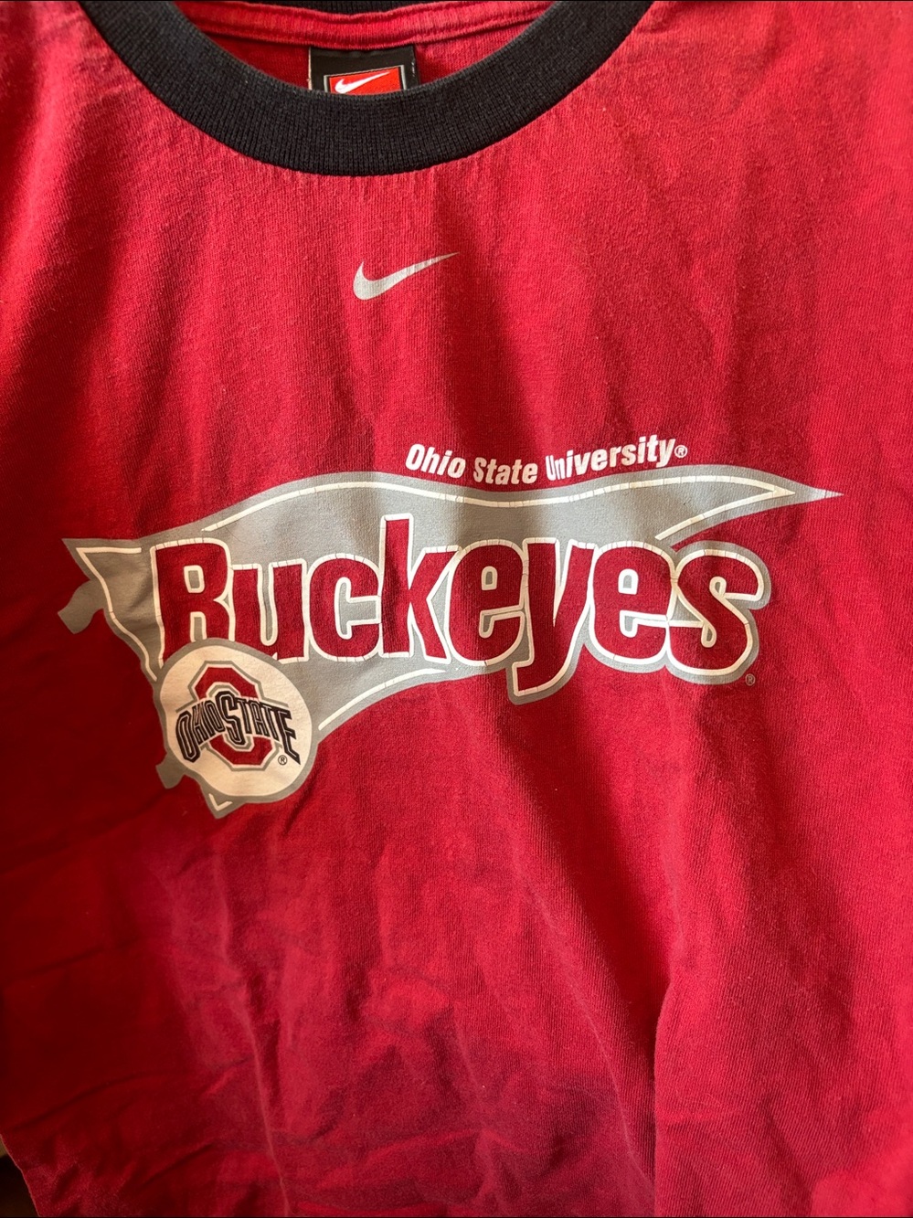 Nike Red Ohio State Buckeyes Graphic Ringer Tee Medium - Picture 2 of 3